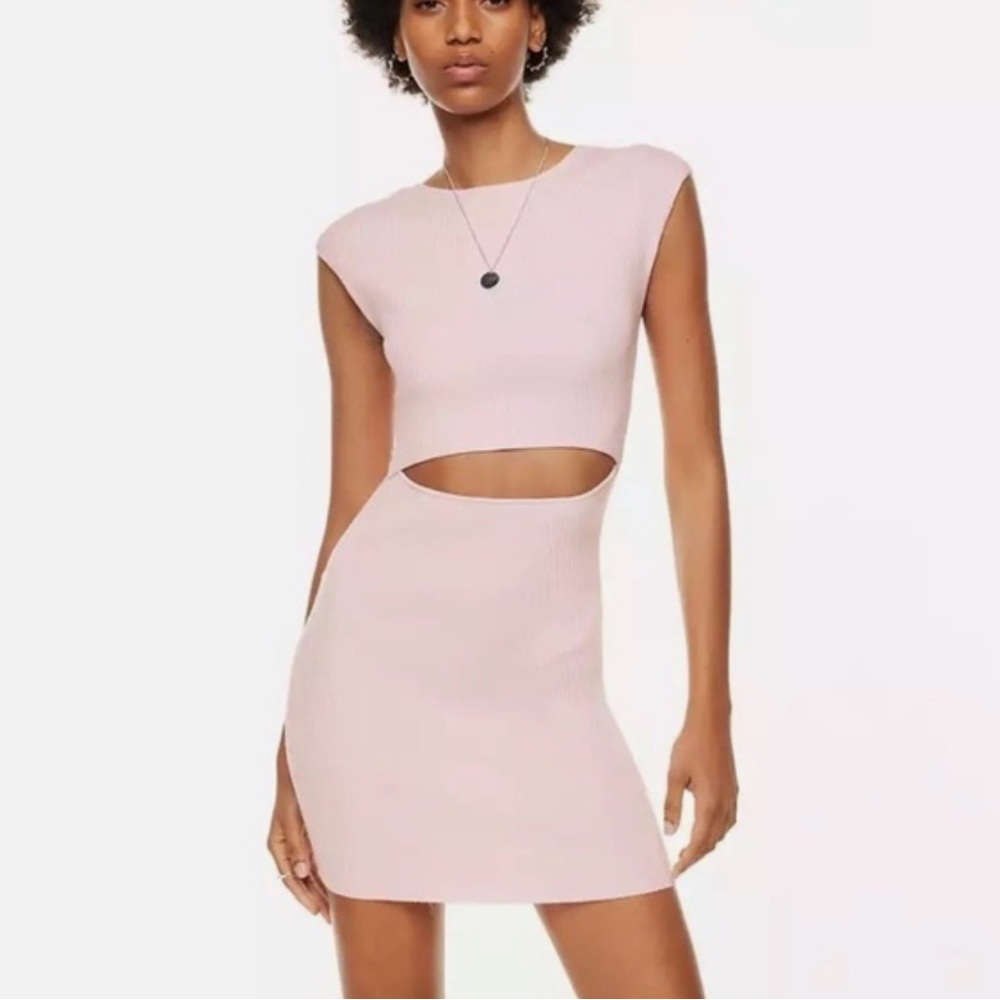 Aritzia Light Pink Cutout Dress
